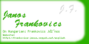 janos frankovics business card